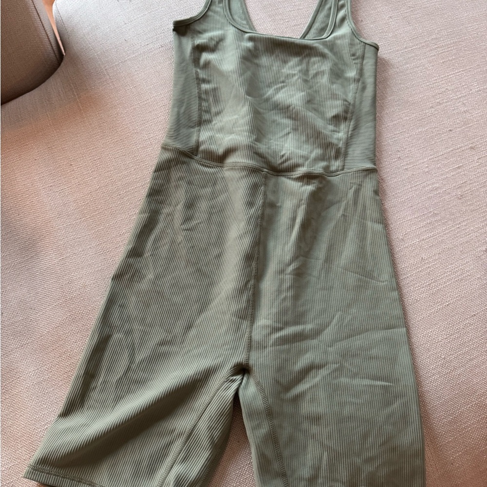 Varley Sage Green Ribbed Jumpsuit
